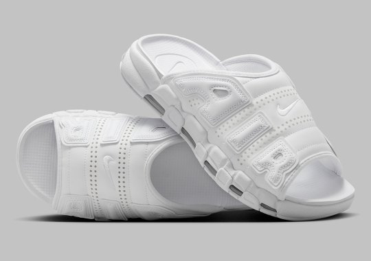 The lava Nike Air More Uptempo Slide Is Polished As Ever In Triple White