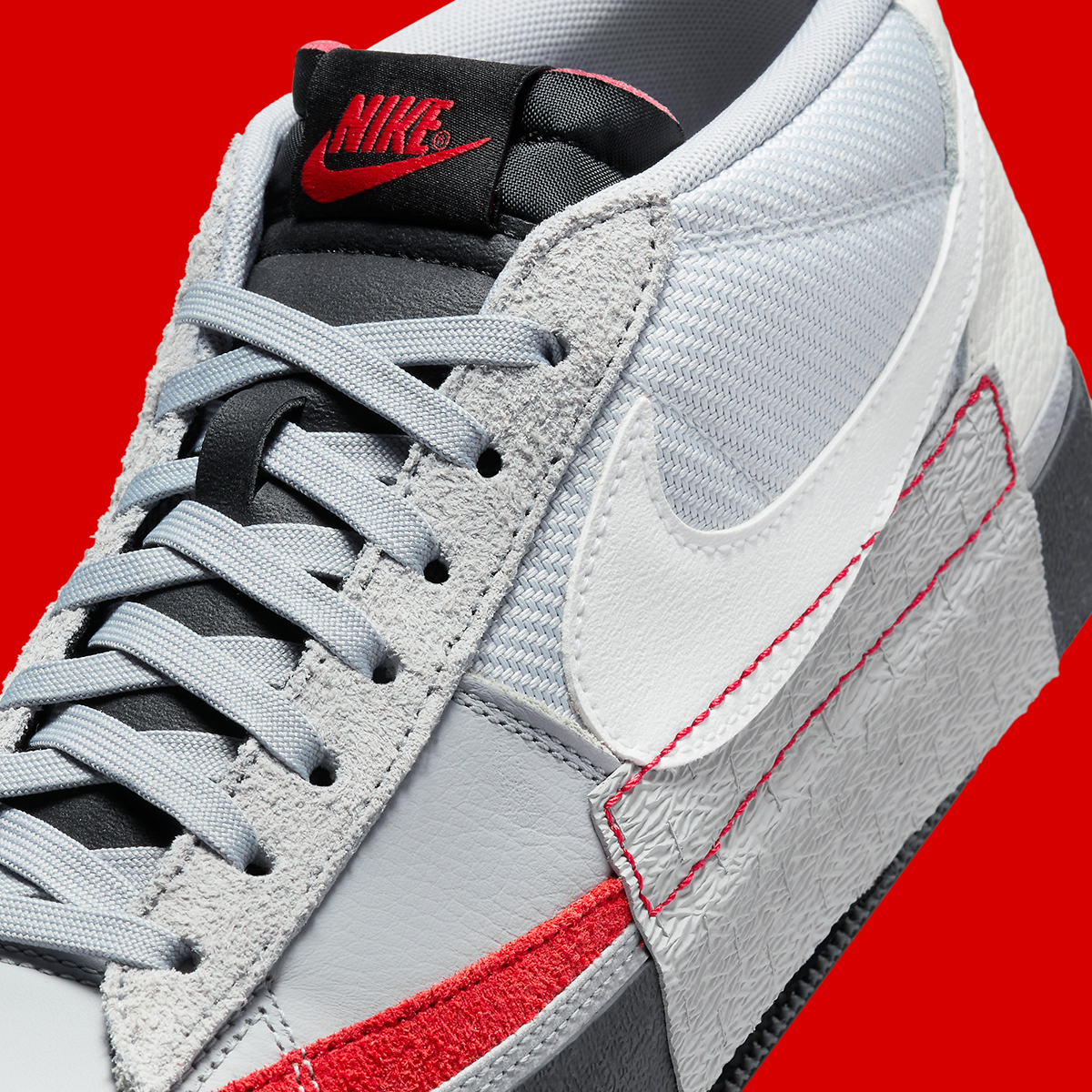 Nike Blazer Pro Club Grey Black Red Fj3694 002 5