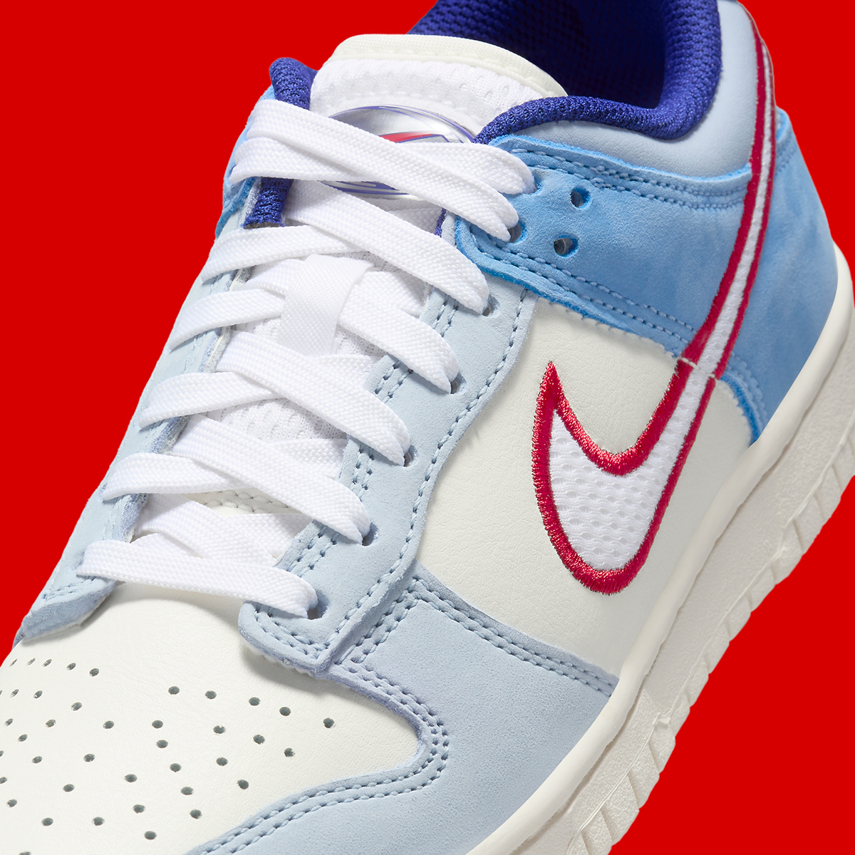 Nike Dunk Low Gs White Blue Red Mesh Hf5742 111 1