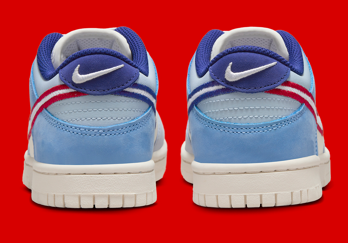 nike clous dunk low gs white blue red mesh hf5742 111 4
