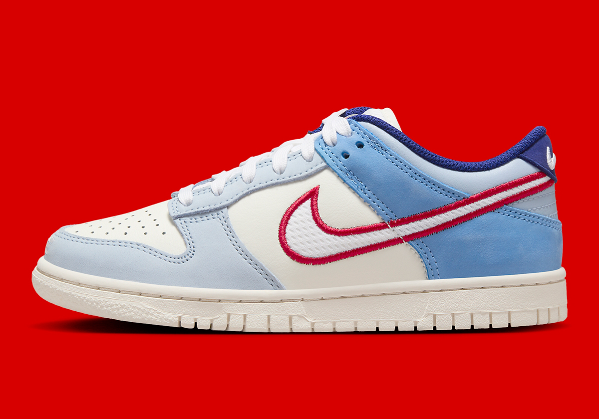 Nike Dunk Low Gs White Blue Red Mesh Hf5742 111 7