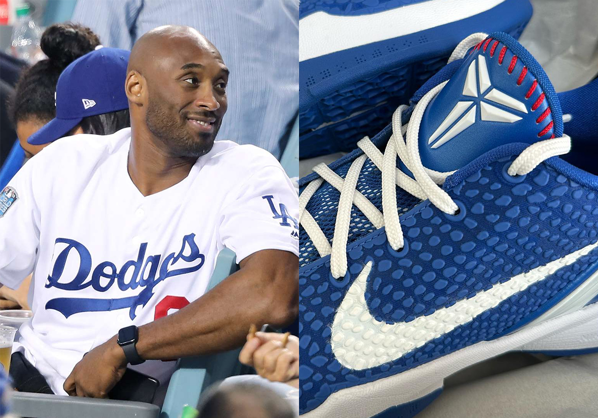 Kobe Bryant’s chair Nike Shoes toes In LA Dodgers Colors