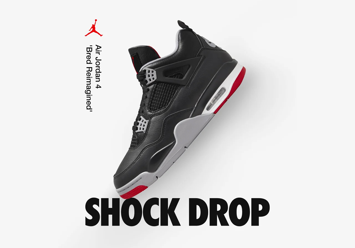 Air Jordan 4 "Bred Reimagined" SNKRS Shock Drop On February 6th (Ended)