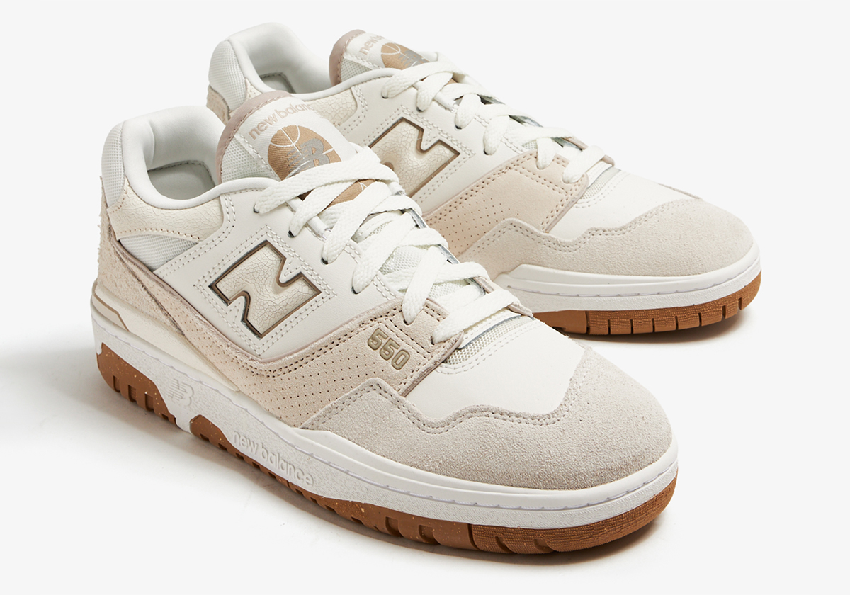 Cracked Leather Appears On The New Balance 550 "Tan/Beige"