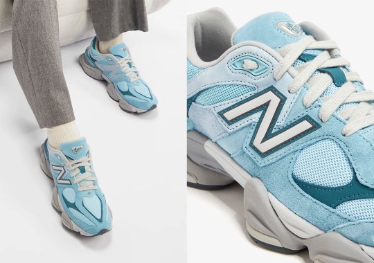 Icy Blue Suedes Appear On The womens new balance printed velocity crop tank