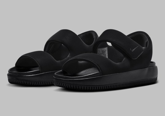 The Nike Calm Sandal Appears In Black