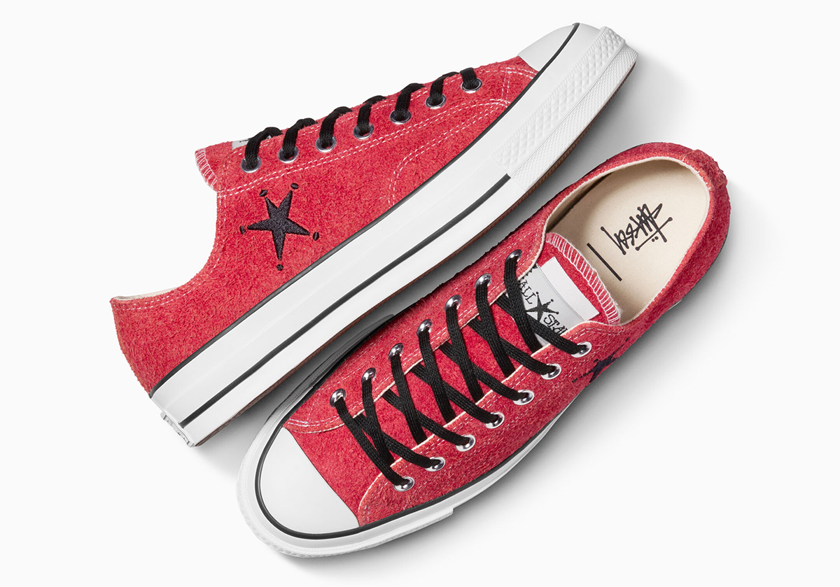 Stussy Converse Chuck Taylor All Star Canvas Shoes Leisure Wear-resistant Non-Slip High Tops 155457C Poppy Red A07664c 4