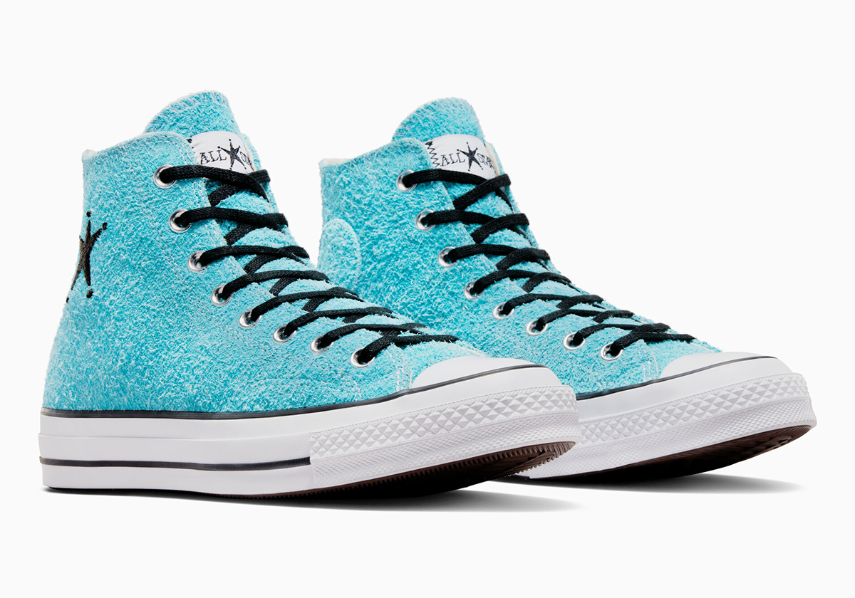 Stussy Converse Chuck Taylor All Star Canvas Shoes Leisure Wear-resistant Non-Slip High Tops 155457C Sky Blue A07663c 7