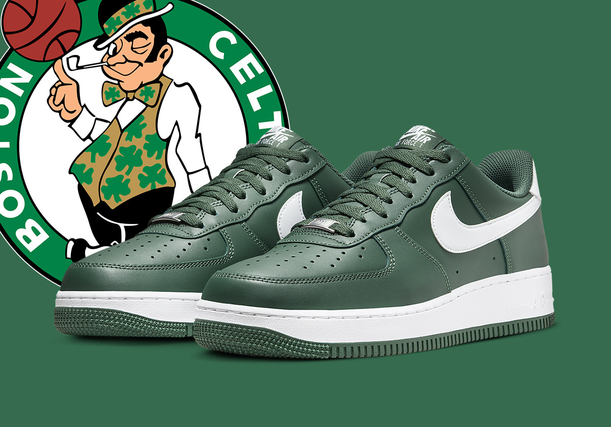 Cheer On The Celtics With The Nike Sandfarvede joggingbukser med tætsiddende buksekanter og farveblokke Low "Gorge Green"