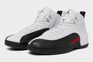 Official Retailer Images Of The Air Jordan white 12 “Red Taxi”