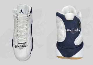 navy blue and white jordan 13