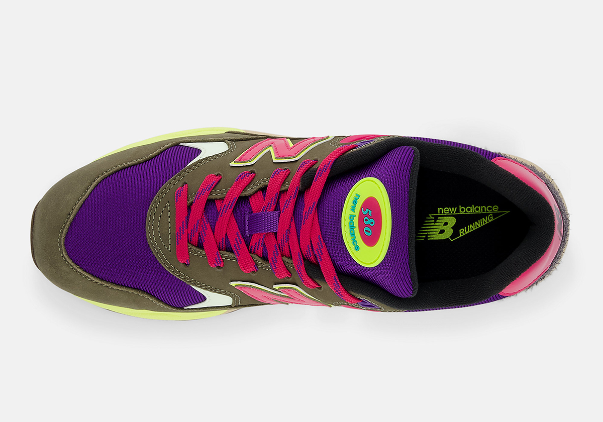 zapatillas de running New Balance amortiguación media pie normal apoyo talón talla 44.5 Patent Olive Pink Mt580sfa 4