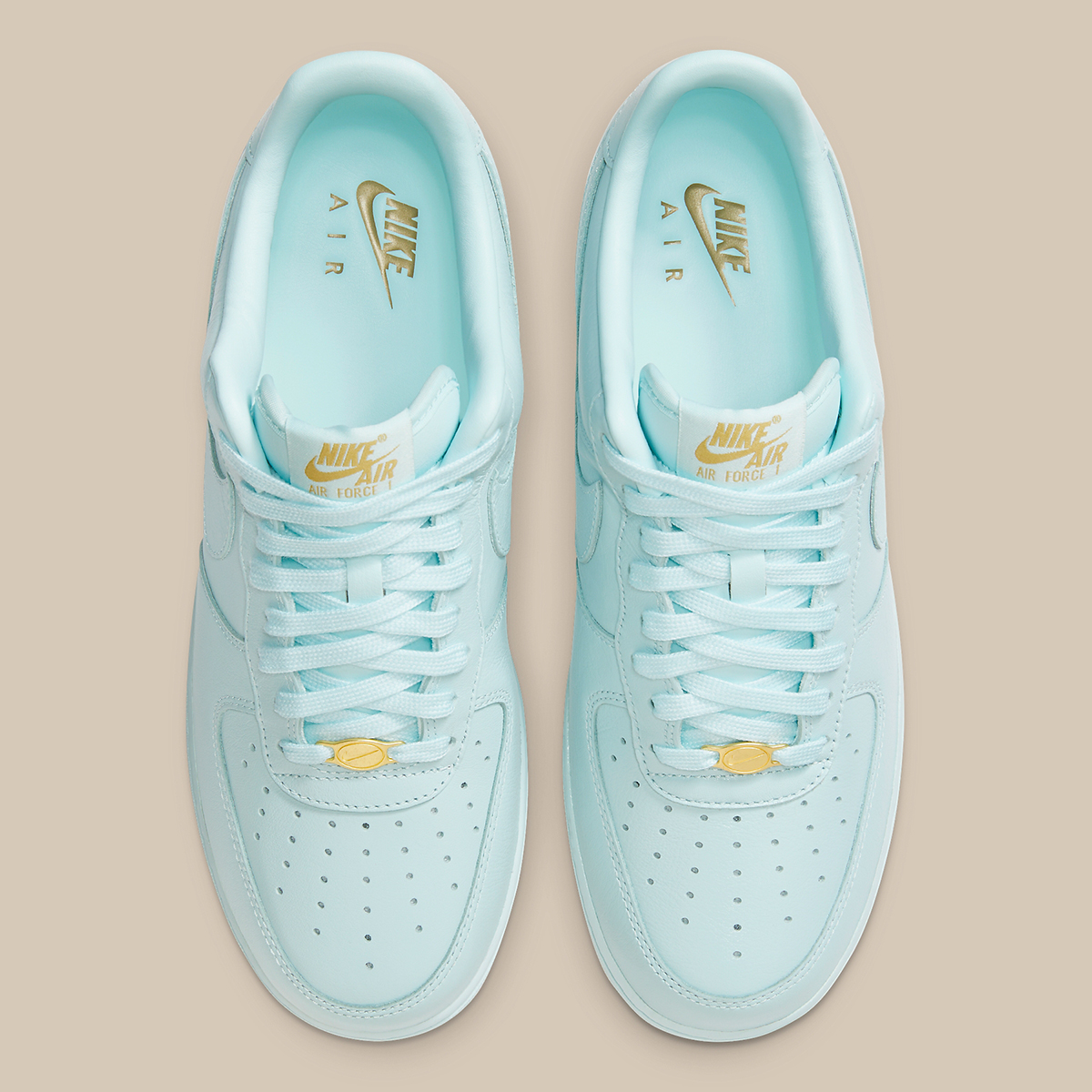 nike Air Force commercial 1 low glacier blue gum yellow metallic gold HF4933 400 5