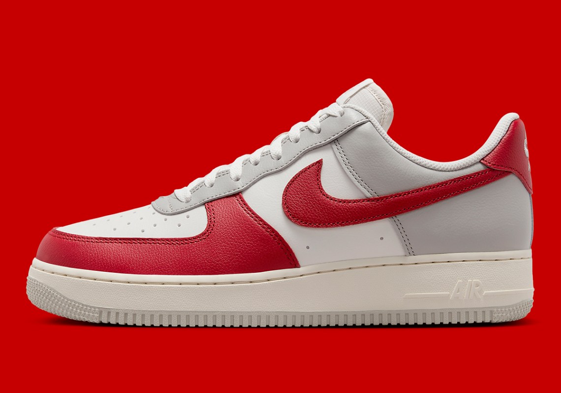 NEW NIKE men\'s air force 1 \'07 lv8 shoes in iron ore/gym red/pale ivory NIKE Air Force 1  main image 4