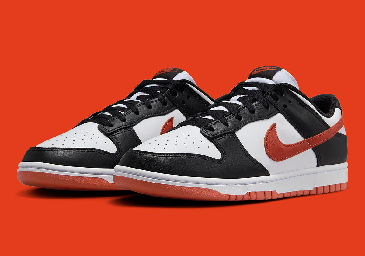 “Dragon Red” Fires Up A Black And White nike dunks high yellow black hair women back