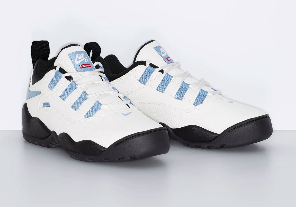 Supreme Nike Sb Darwin Low White Blue Release Date 2