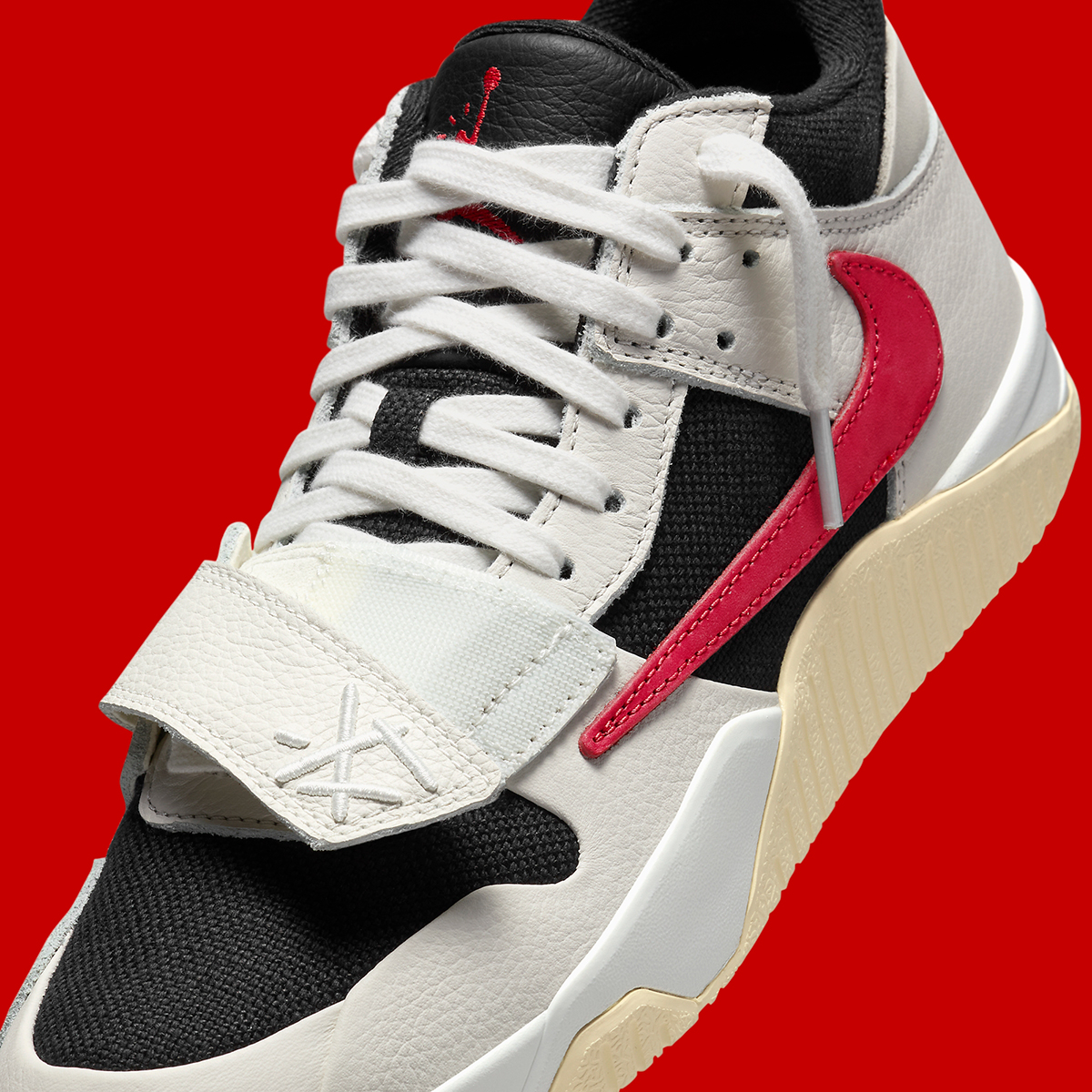 Travis Scott Dropping this weekend is a brand new Jordan retro for the grade schoolers Tr Sail University Red Black Muslin Fz8117 101 4