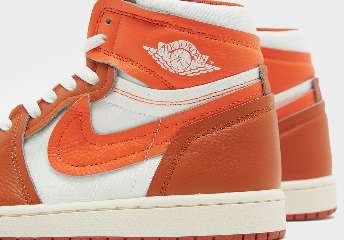 This Air Jordan 1 Centre Court Features Unfinished Wings Embroidery Method Of Make Safety Orange White Burnt Sunrise Sail 1