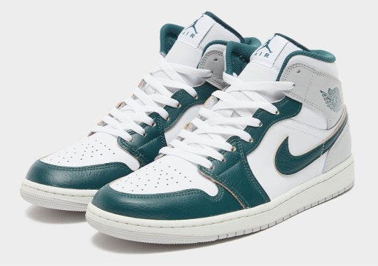 Exposed Edges Appear On The Air Jordan 1 Mid “Oxidized Green”
