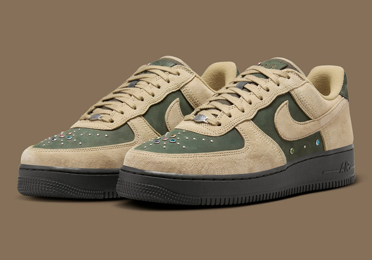 Gems And Metal Studs Adorn The Nike Air Force 1 Low