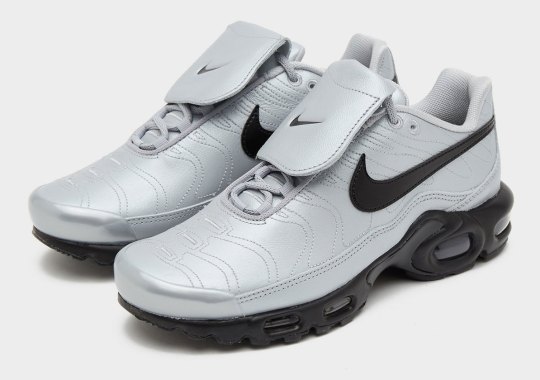 "Wolf Grey" Leather Takes Over The Nike Air Max Plus Tiempo