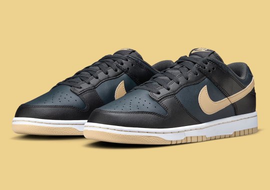 The Nike Dunk Low Presses On In "Black/Midnight Navy/Tan"