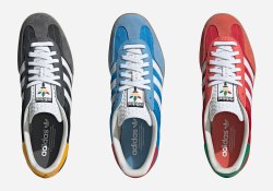 Delivers Pinstriped adidas Gazelle Indoors Are Ready For The Paris Olympics