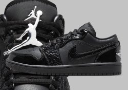 The Air jordan Air 1 Low Dresses Up In Patent Leather Elephant Print