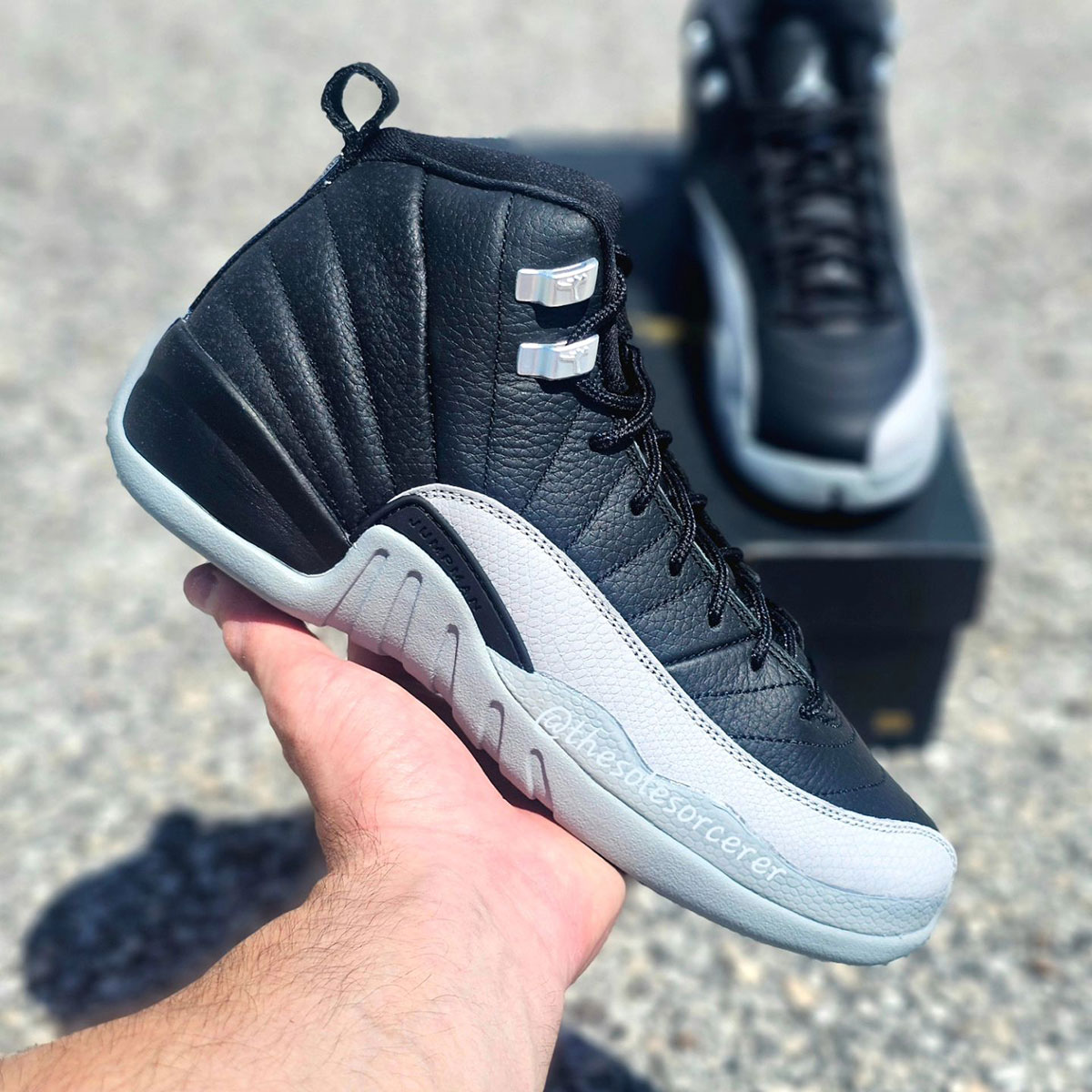 Jordans 12 grey and white hotsell