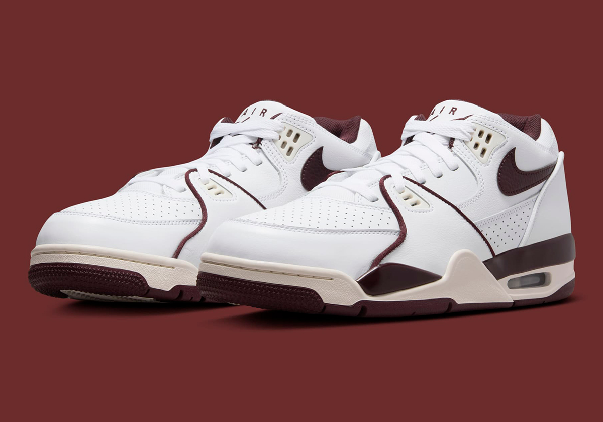 Nike Air Flight 89 White Burgundy Crush Phantom FQ8256 100 SneakerNews