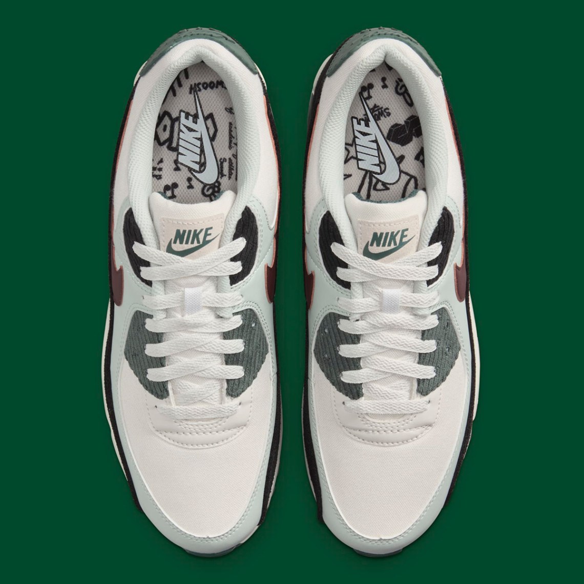 Nike Air Max 90 Premium Shoes Sneakers Mens Size 9 Doodle White Green FV6059-001 Nike Air Max 90 PRM  main image 4