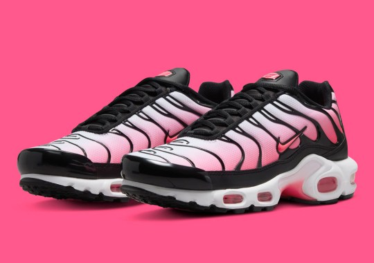 The leather Nike Air Max Plus Continues Its Streak In "Hot Punch"