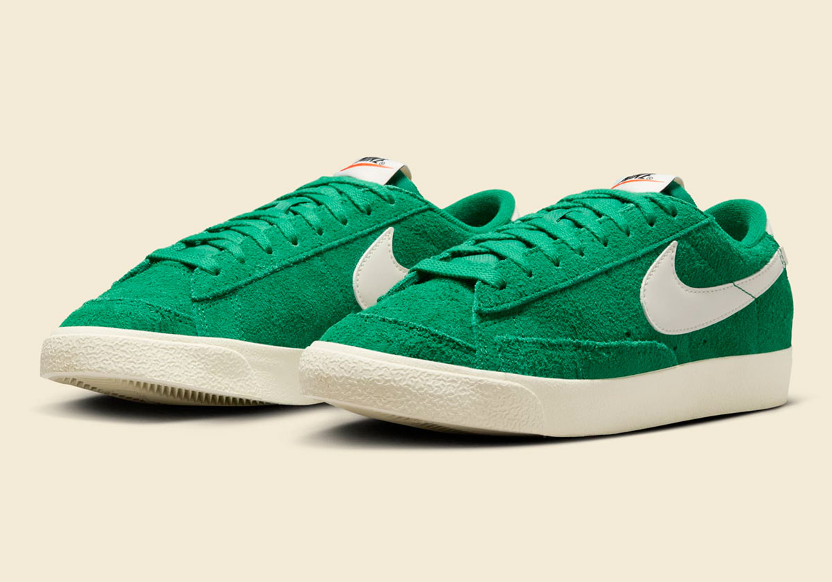 Green Suede Enhances The Nike Blazer Low '77 Vintage's Throwback Look