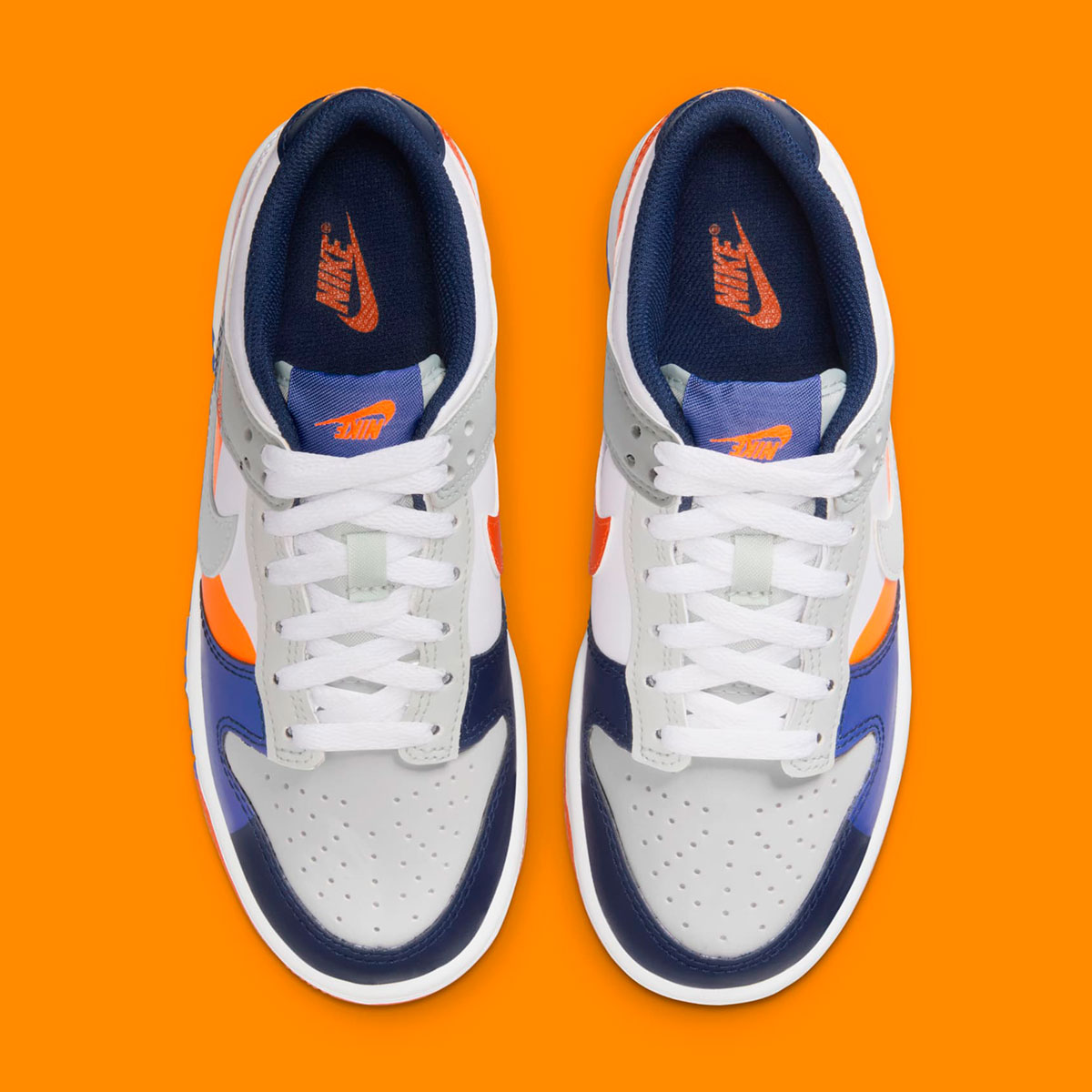 Nike Dunk Low Gs White Light Midnight Navy Fq7674 100 6