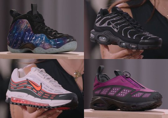 Galaxy Foams, Air Max Sunders, And Every Other Nike Release Previewed On SNKRS Live