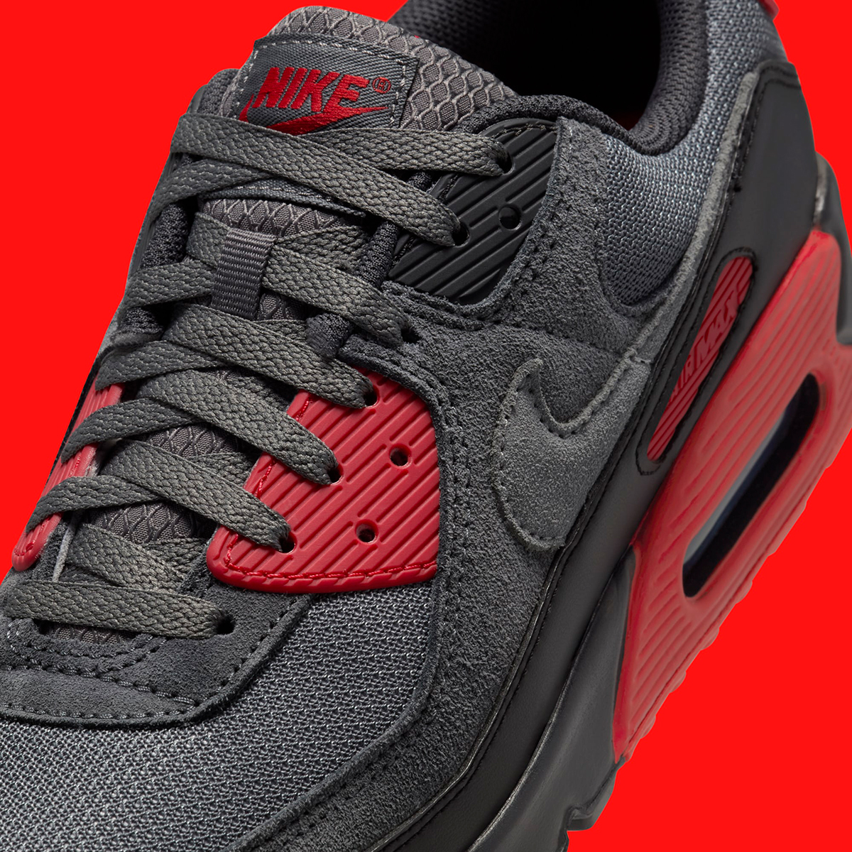 Nike Air Max 90 Grey Black Red Dm0029 007 1