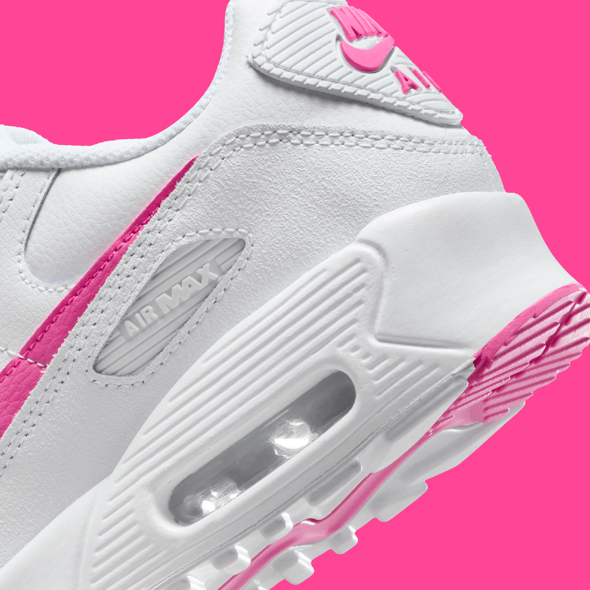 Nike Air Max 90 Gs White Laser Fuchsia Hf6358 101 3