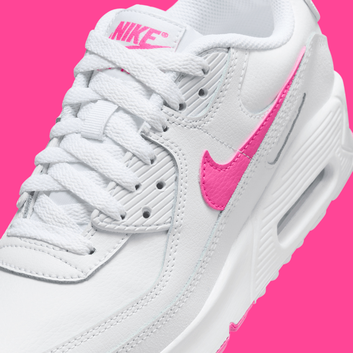 Nike Air Max 90 Gs White Laser Fuchsia Hf6358 101 5