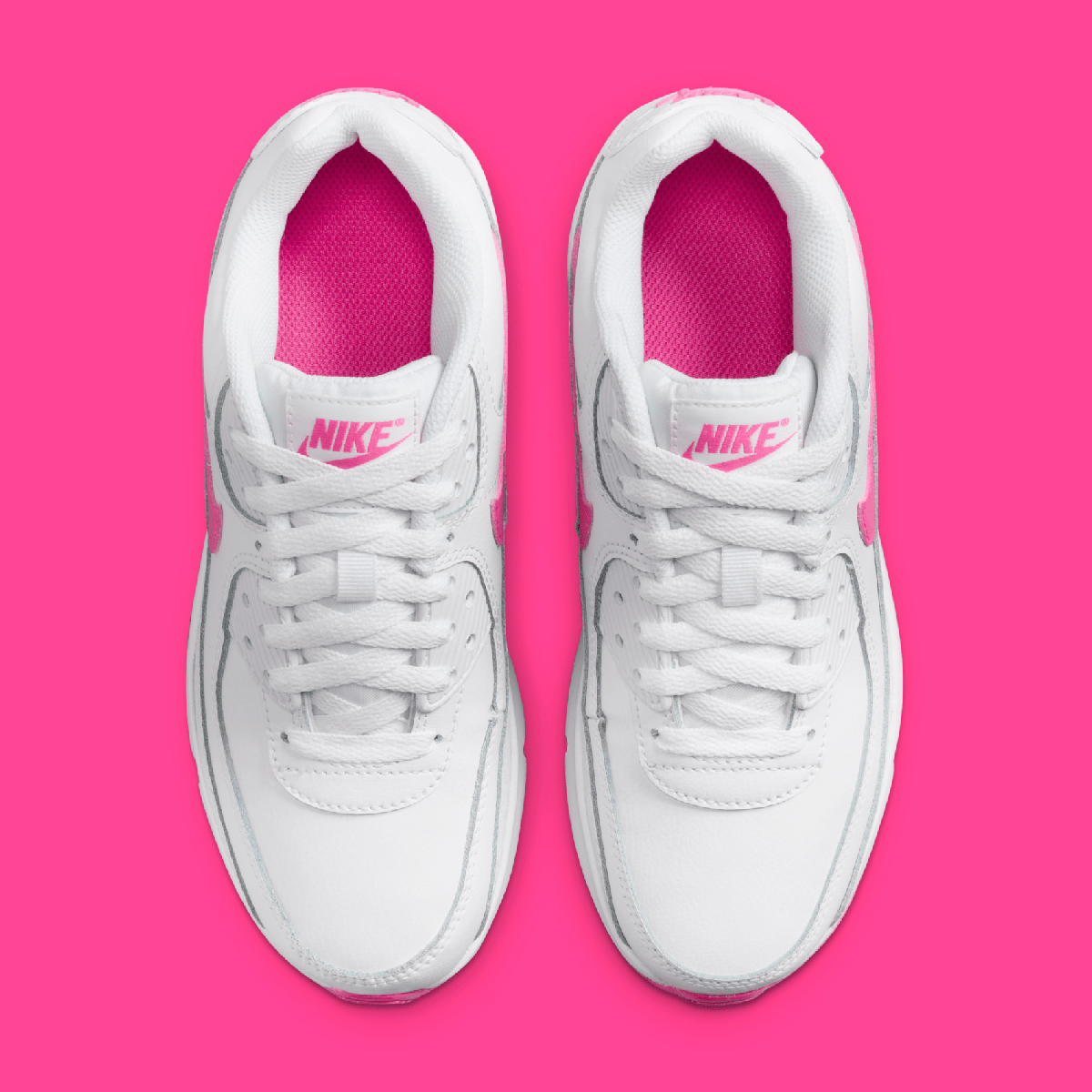 Nike Air Max 90 Gs White Laser Fuchsia Hf6358 101 7