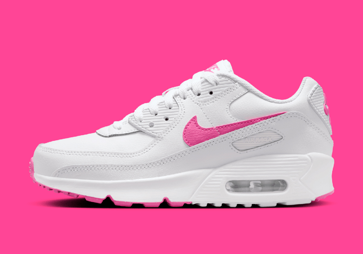 nike air max 90 gs white laser fuchsia hf6358 101 8