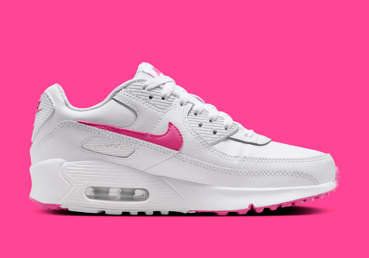 Nike Air Max 90 Gs White Laser Fuchsia Hf6358 101 9