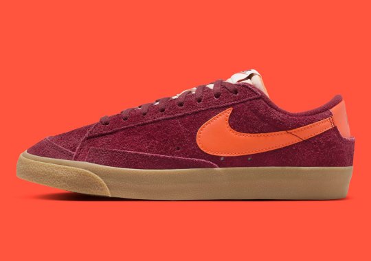 The Nike Blazer Low 77 Dresses In "Red Crimson" Hairy Suede