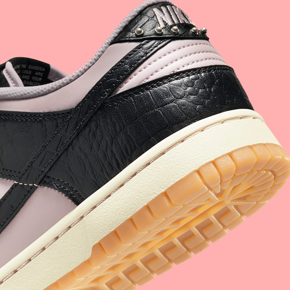 Nike Dunk Low Pink Oxford Croc Skin Gum Release Date 1