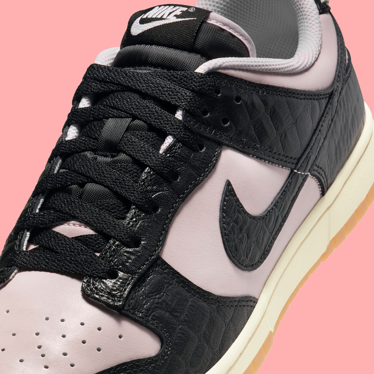 Nike Dunk Low Pink Oxford Croc Skin Gum Release Date 5