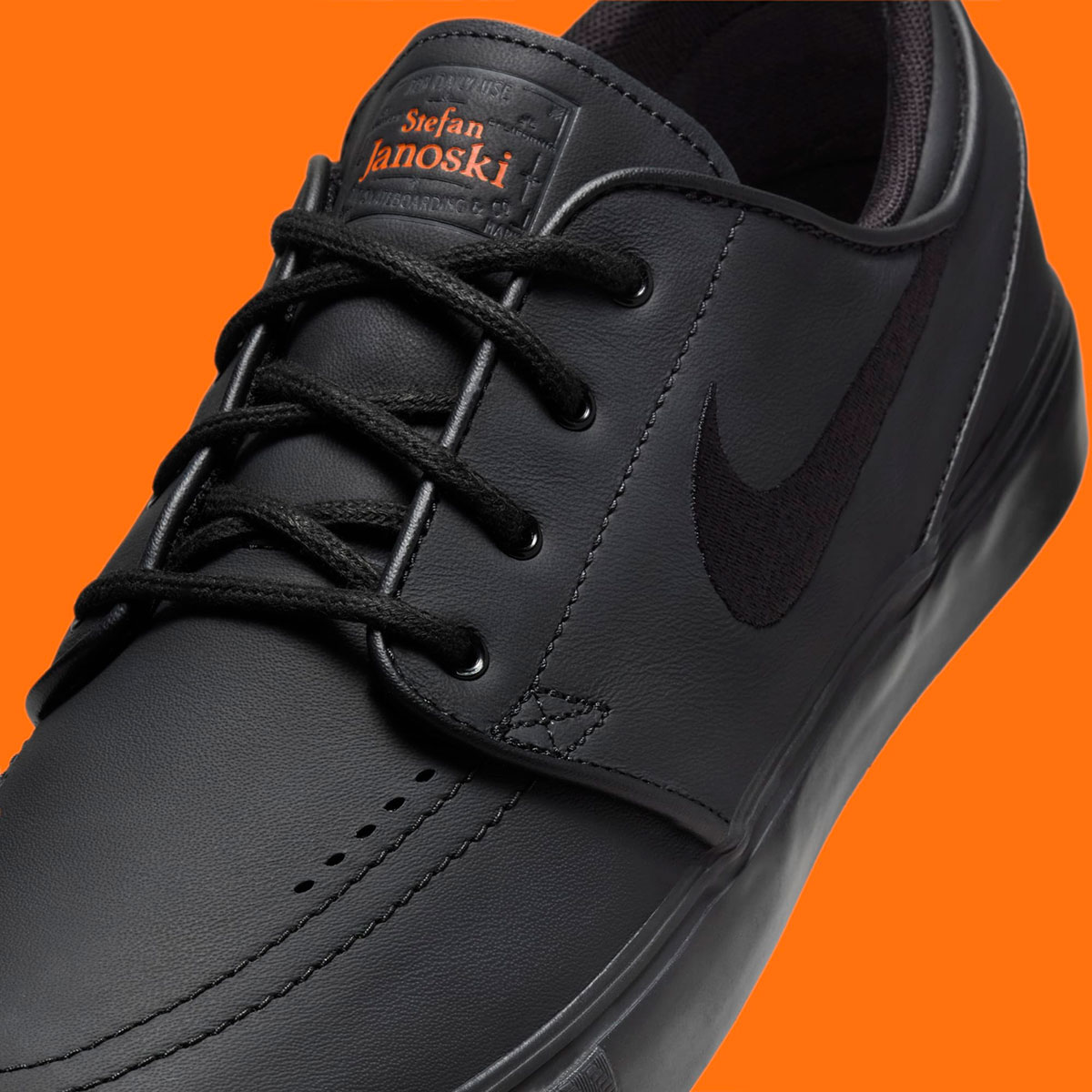 Nike sb stefan janoski black  and  anthracite leather skate shoes hotsell