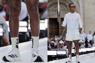 Pharrell Debuts Upcoming adidas Collaboration During His Paris Olympics Torch Run