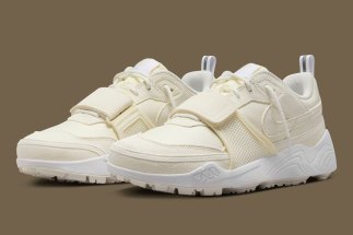 Official Images Of The Travis Scott x nike leather Sharkidon “Sail”