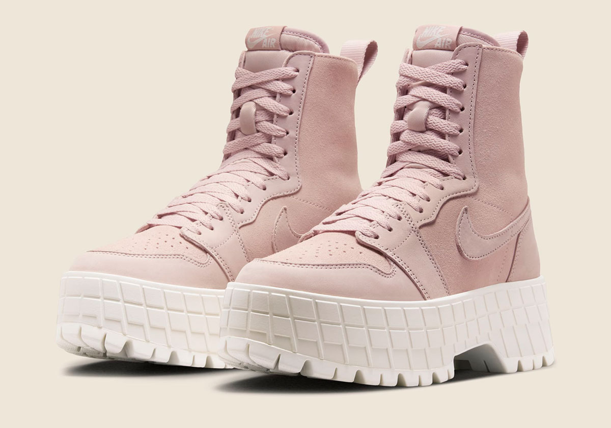 The Women's Air Jordan 1 Brooklyn Comes Crafted In Pink Suede