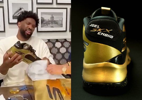 Joel Embiid Gifted Golden Shoes By Skechers After Olympic Triumph