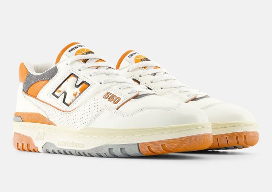 Chipped Paint And Yellowed Midsoles Appear On The New Balance 550 "Vintage Orange"